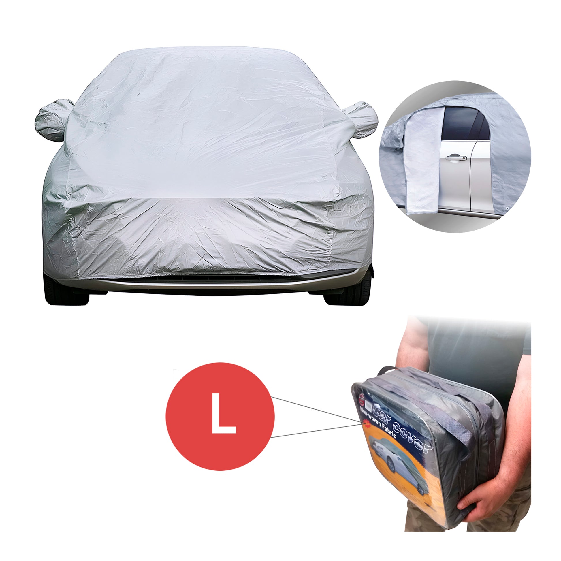 Car Cover (Size L) 190" x 70" x 47" 250 gr Cotton Inside image 0