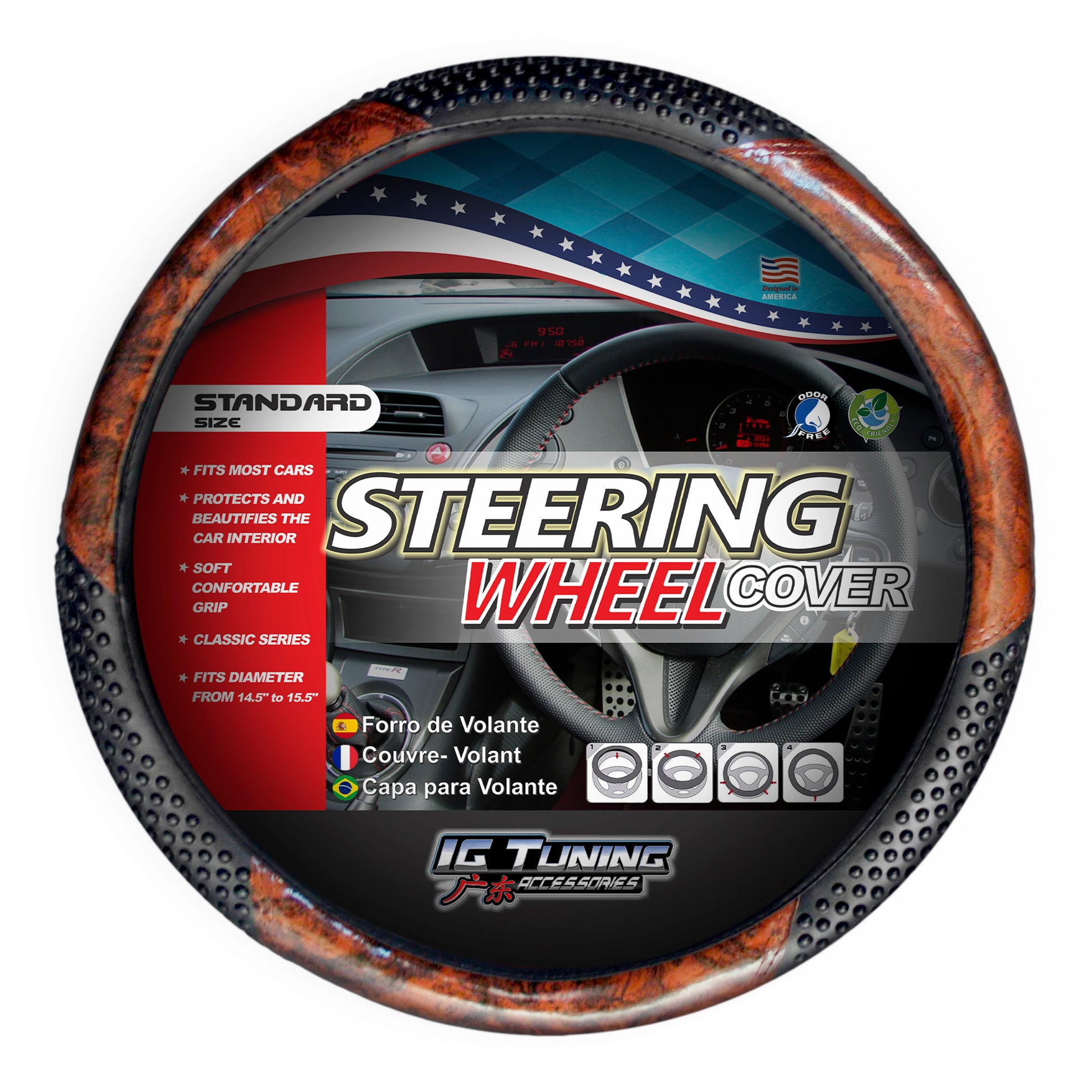 Affordable Wooden Steering Wheel Cover image 0