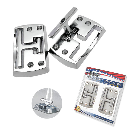 2 pcs Fold away Rope Hook Chrome image 0