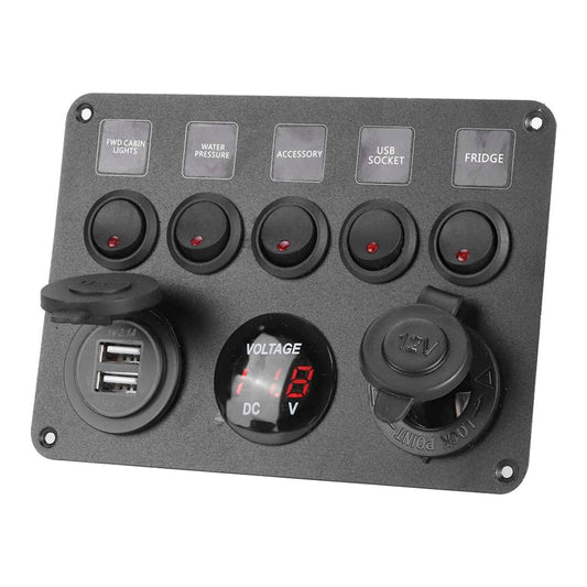 Control Panel 5 Switches USB Lighter Volt image 0