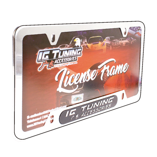License Plate Frame Metal Chrome image 0