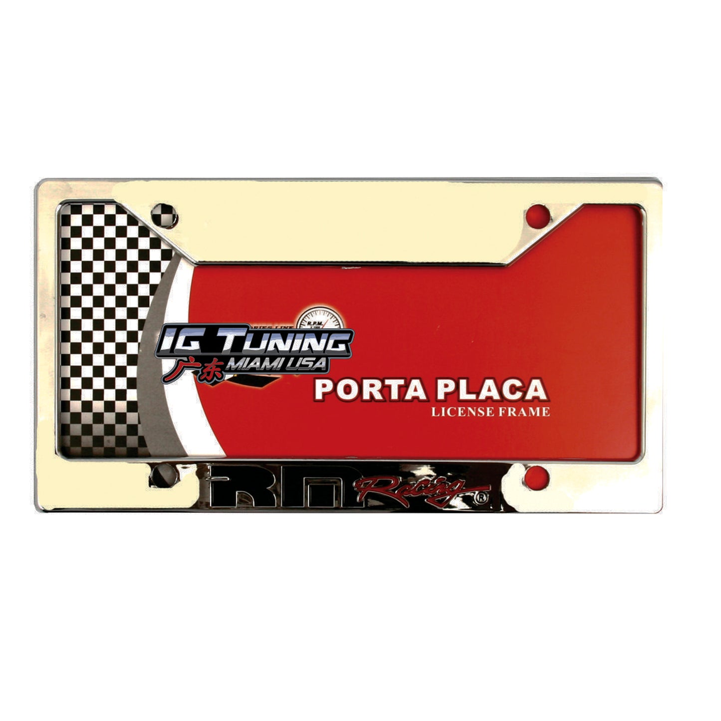 Motorcycle Licence Frame Chrome RM Racing image 0