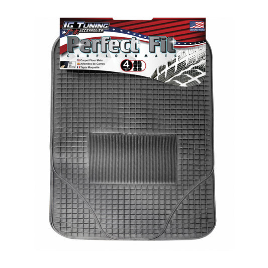 PVC Car Mats 4 Pcs Black Grill image 0