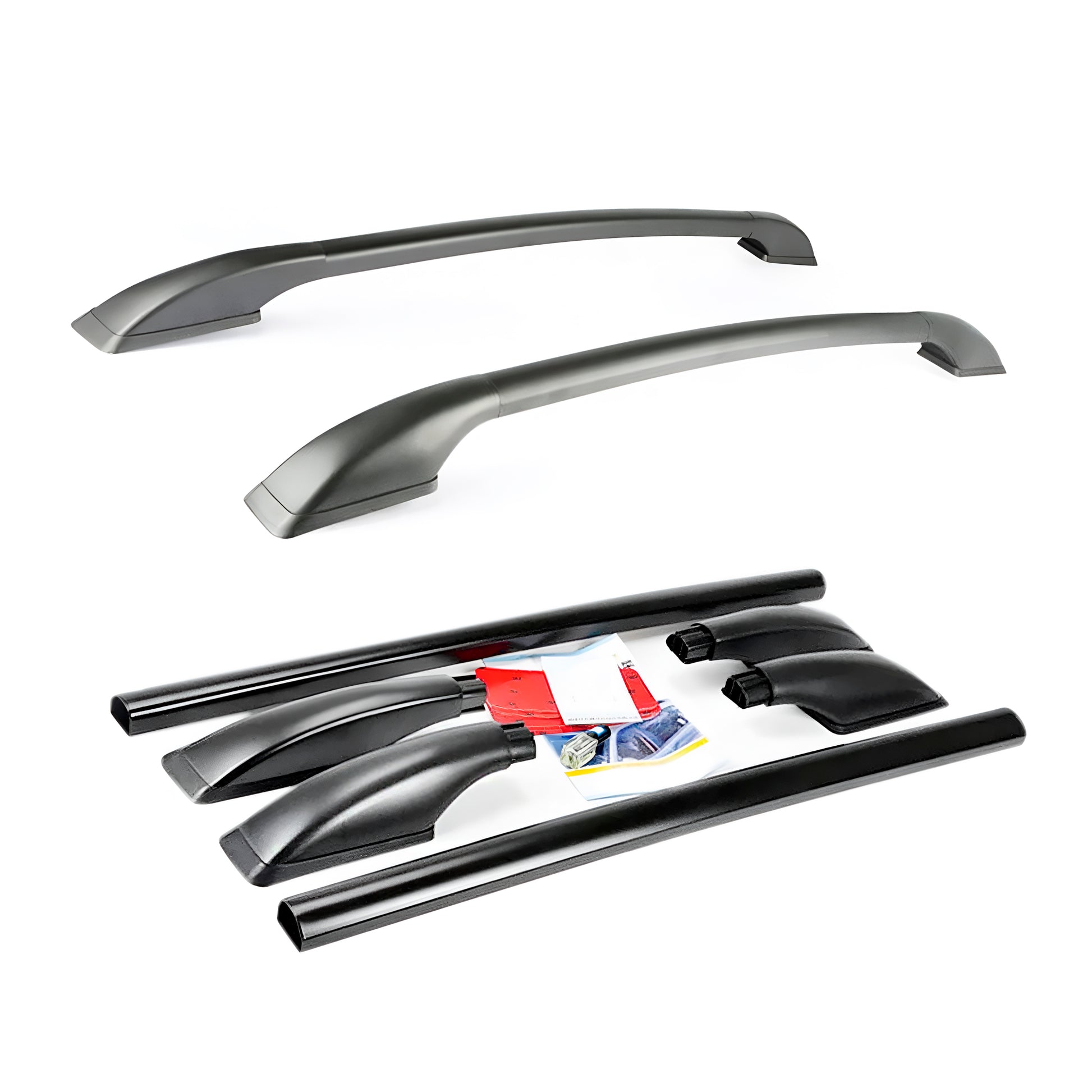 Universal Black Roof Rack Aluminum Alloy Side Bars Rails image 0