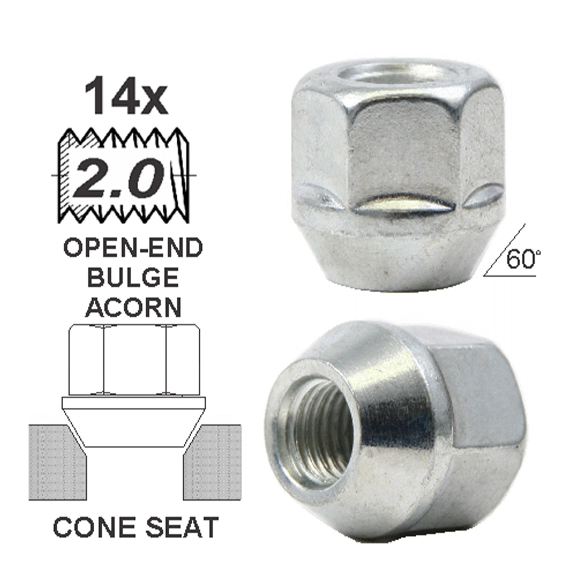 Tuerca Open-End Bulge 21mm 14x2.00 image 0