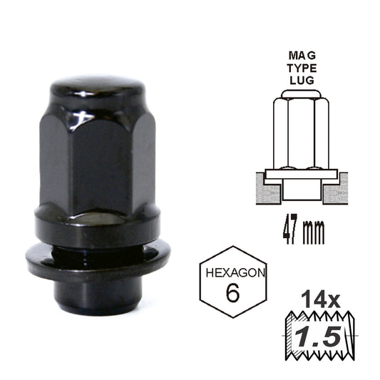 Duplex Mag Attached Washer L47 14 x 1.50 Black image 0