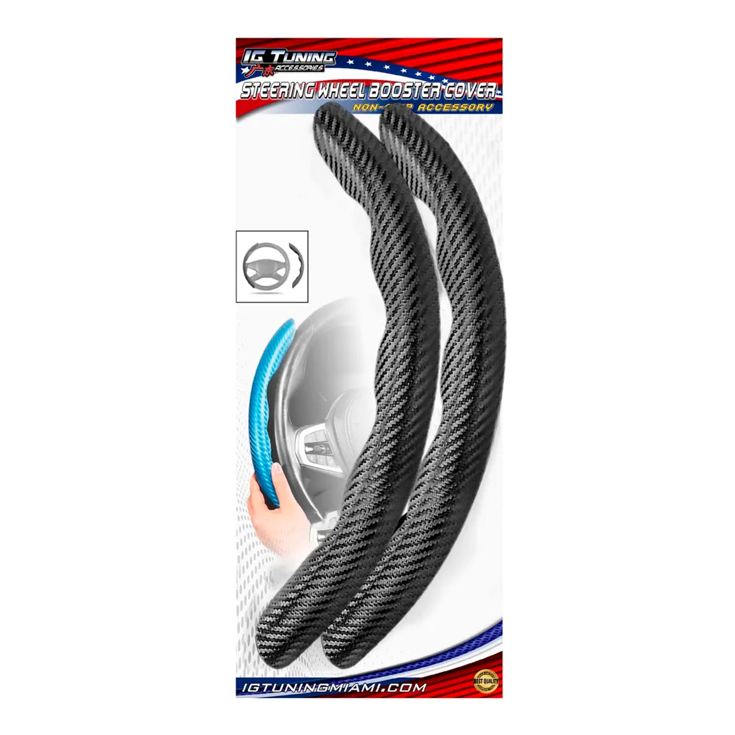 Black Segmented Steering Wheel Cover image 0