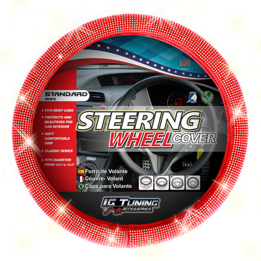 Steering Wheel Cover Bling Bling Red image 0
